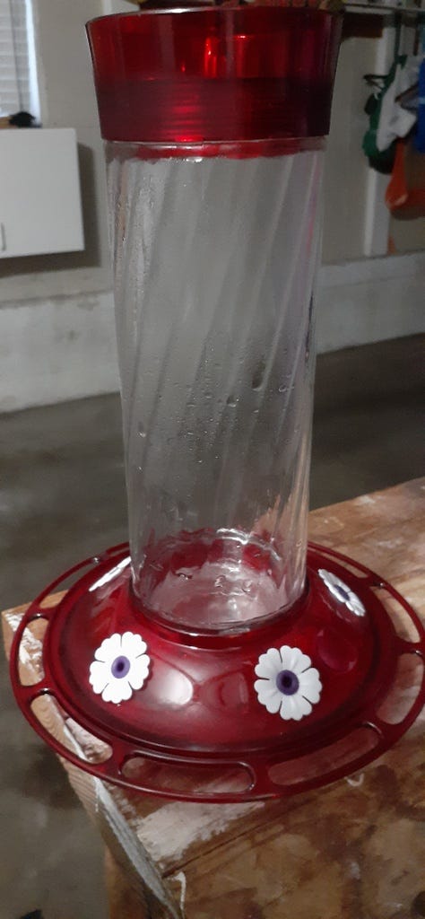 A real photo of  More Birds® Bird Health Diamond Glass Hummingbird Feeder with Ant Moat - 30 oz by Mojo (2)