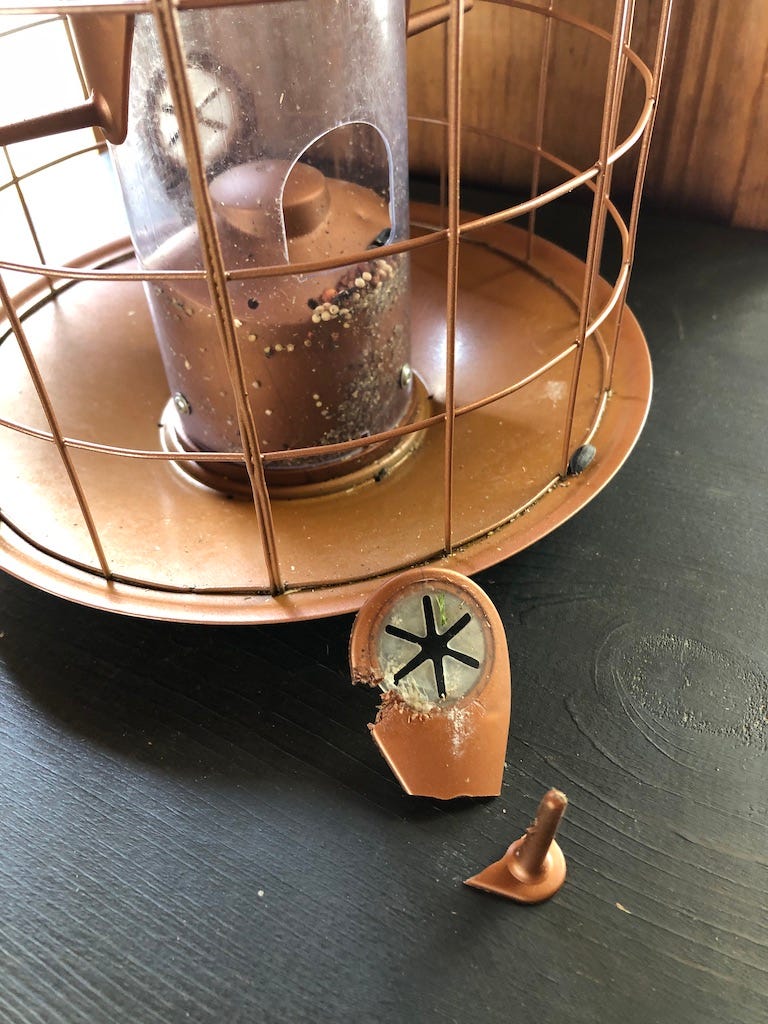 A real photo of Perky-Pet® The Preserve Copper Finish Bird Feeder with Flexports® - 3 lb by Disappointed (1)