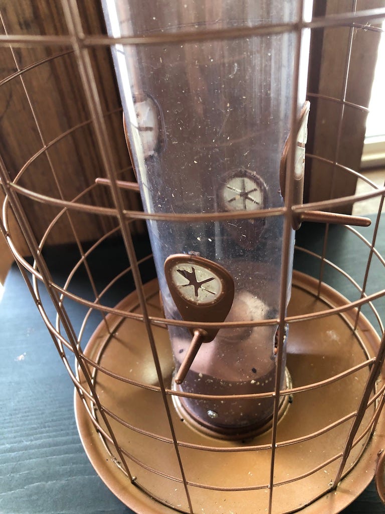 A real photo of Perky-Pet® The Preserve Copper Finish Bird Feeder with Flexports® - 3 lb by Disappointed (2)