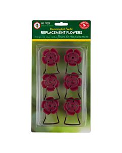 Perky-Pet® Crimson Hollyhock Flower Feeding Ports & Perches, Pack of 6