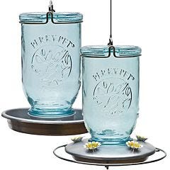 Perky-Pet® Mason Jar Glass Hummingbird Feeder & Waterer Set
