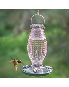 Perky-Pet® Cranberry Hobnail Vintage Glass Hummingbird Feeder, LIfestyle