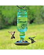 Perky-Pet® Green Antique Glass Bottle Hummingbird Feeder - 24 oz, Lifestyle 2