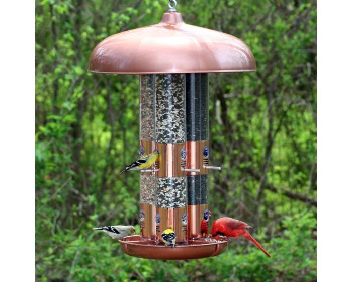 Perky-Pet® Copper Finish Triple Tube Bird Feeder