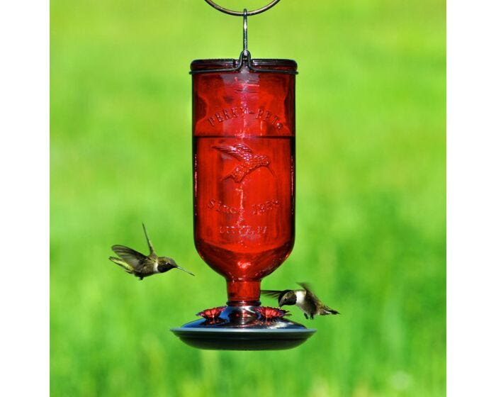 Perky-Pet® Antique Bottle Glass Hummingbird Feeder