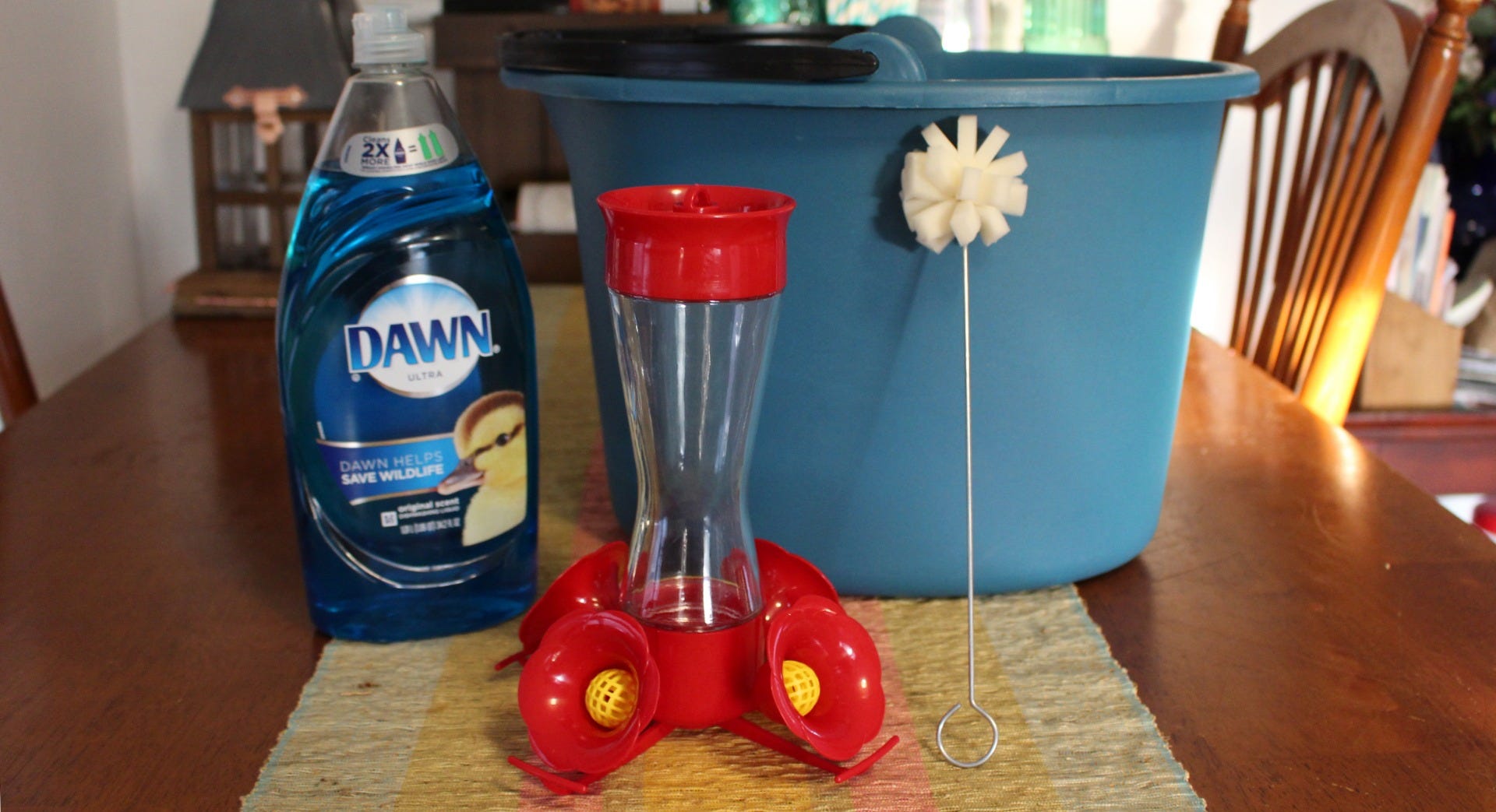 hummingbird feeder cleaning supplies