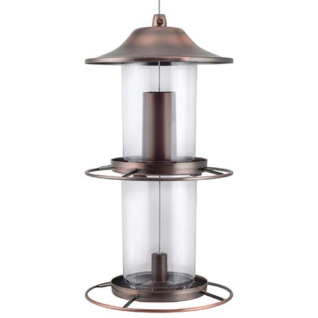 Perky-Pet 2 Tier Copper Panorama Bird Feeder 