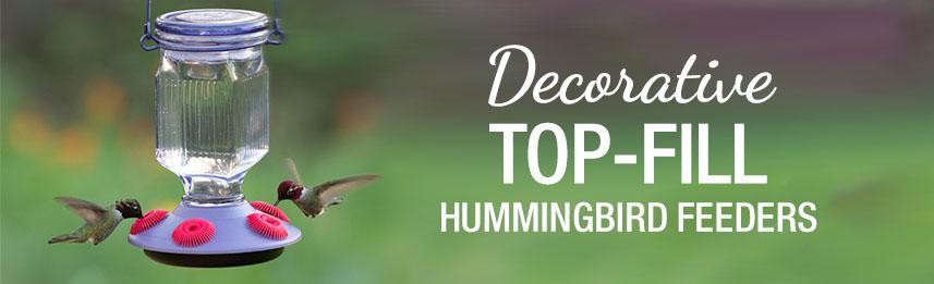 Decorative Top-Fill Hummingbird Feeders