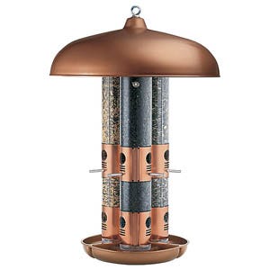 Copper Finish Triple Tube Bird Feeder