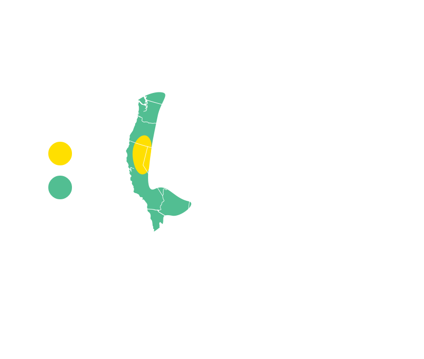 map of the distribution of anna's hummingbird