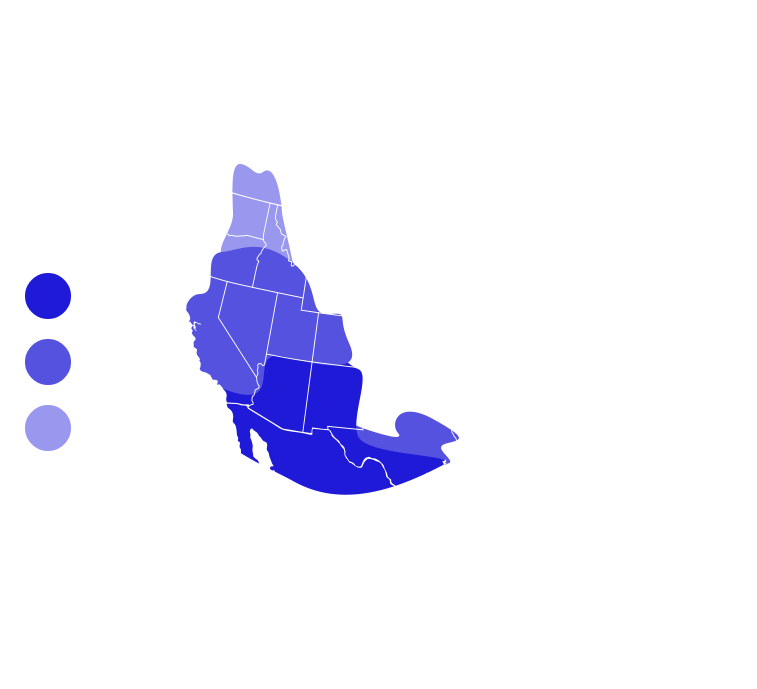 map of the distribution of black-chinned hummingbird